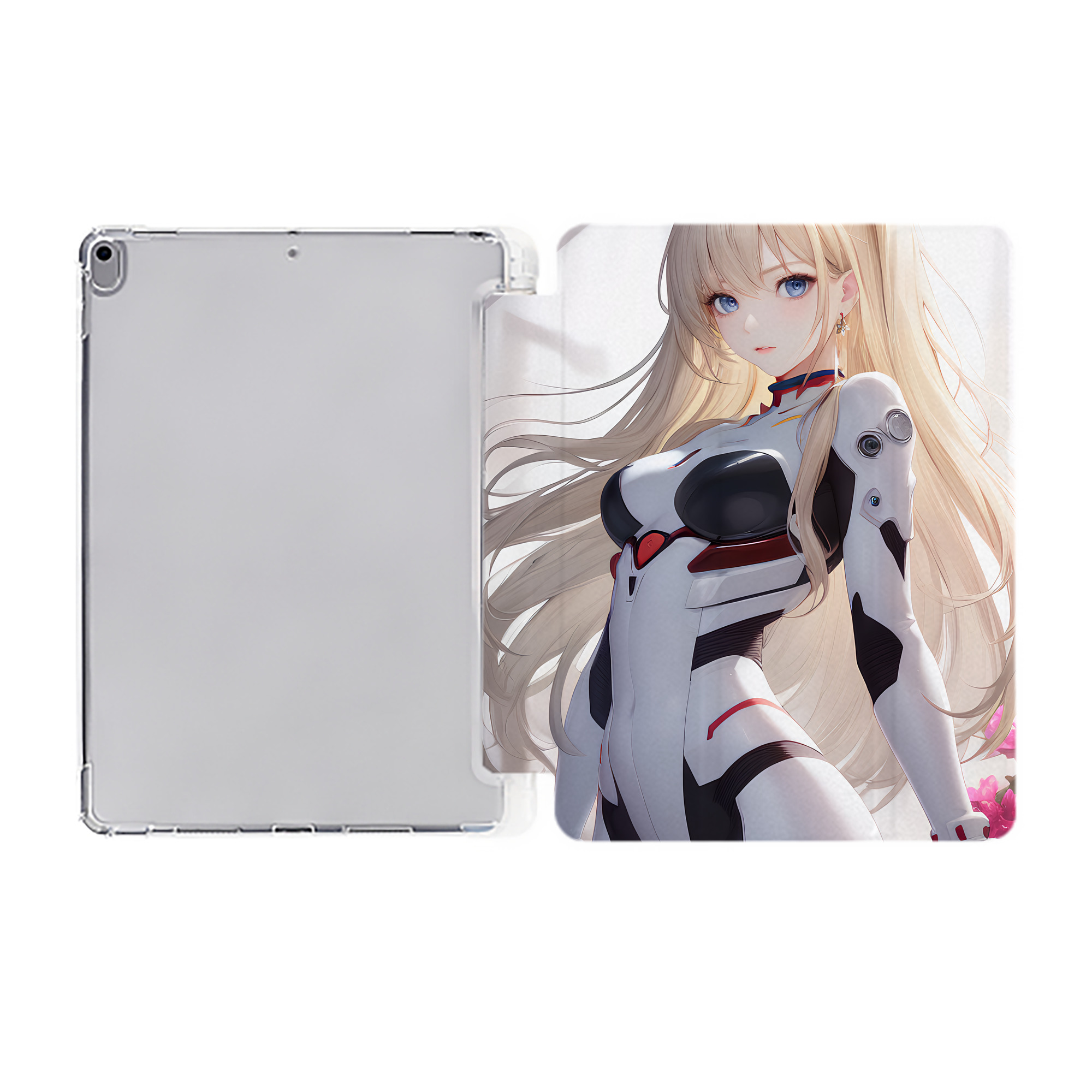 （画像用） EVA 新世紀エヴァンゲリオン IPad ケース ペン収納付き 三つ折りスタンド PUレザー×シリコン 対応機種9.5/10.5/10.9インチ